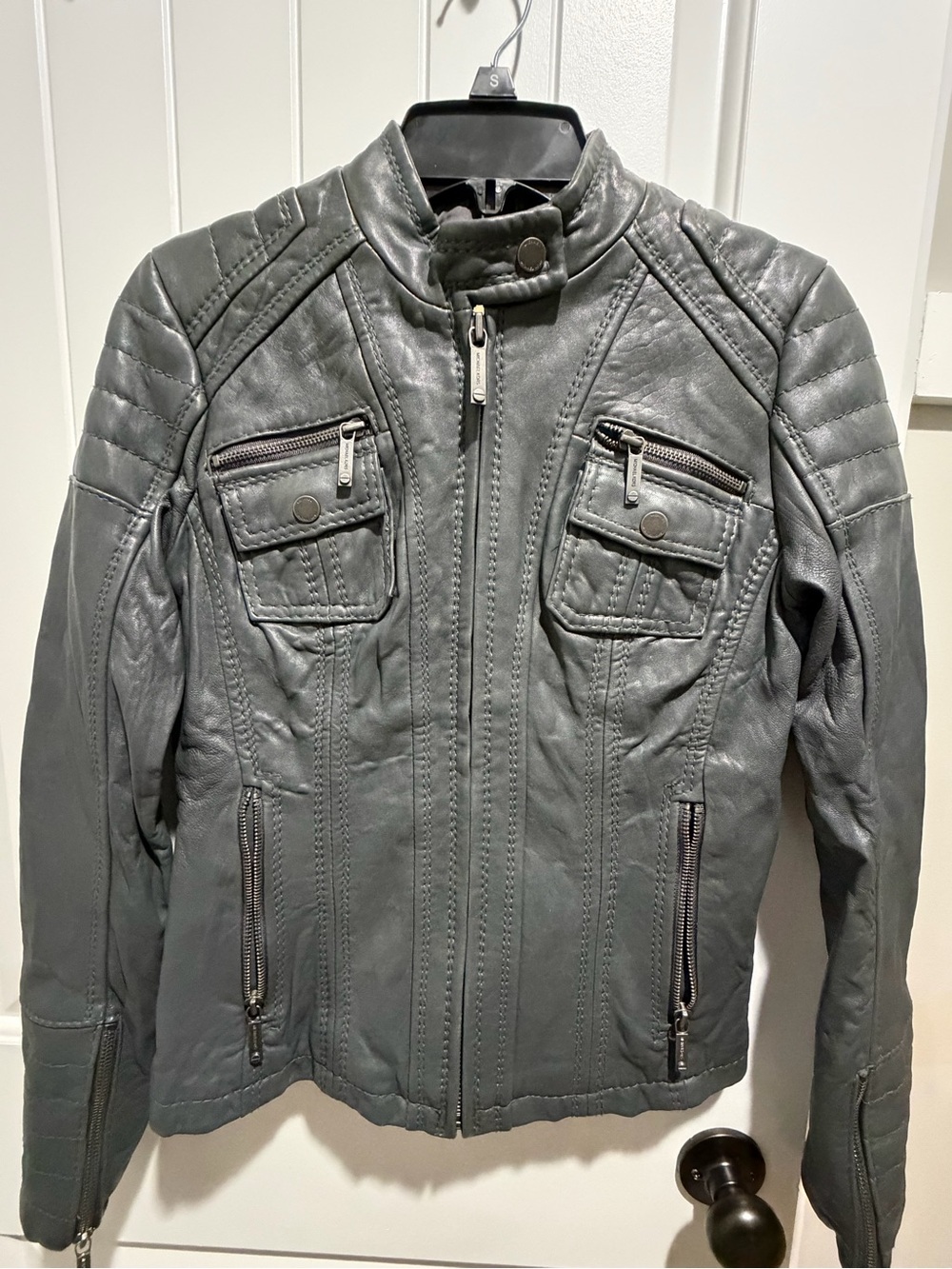 Women’s Michael Kors Gray Leather Jacket